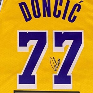 Luka Doncic SIGNED Dončić Signature LA Lakers Yellow Home Shirt/Jersey - COA - 24/25
