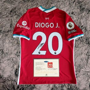 Diogo Jota SIGNED Liverpool 20/21 DEBUT Home Jersey/Shirt - COA - 2020