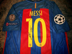 Lionel Messi SIGNED Barcelona 16/17 Home UCL Jersey/Shirt - COA - Retro