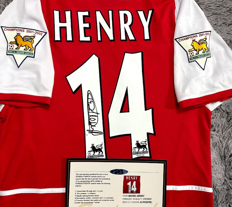 Thierry Henry SIGNED Arsenal 03/04 Home Jersey/Shirt - COA - 2003