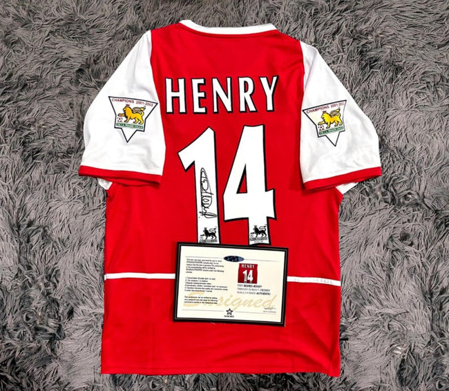 Thierry Henry SIGNED Arsenal 03/04 Home Jersey/Shirt - COA - 2003 Hover Image
