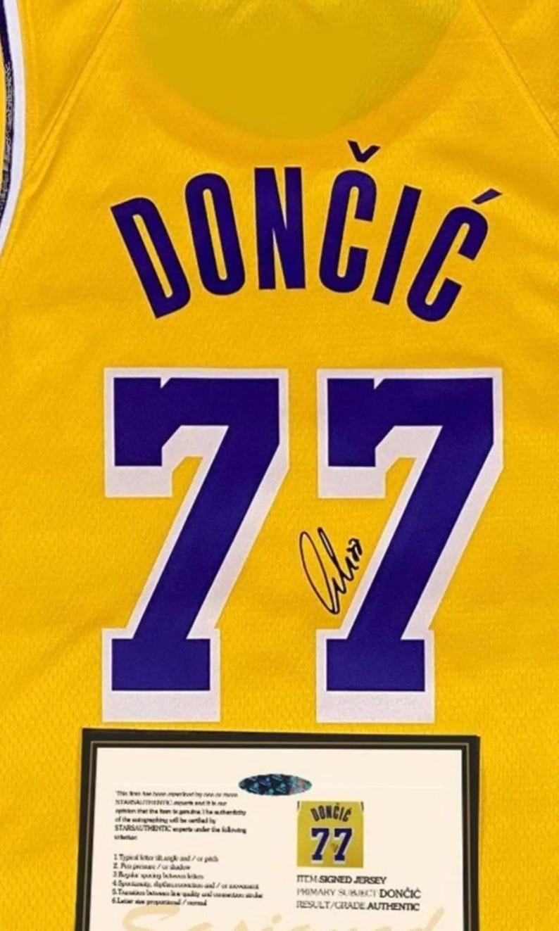 Luka Doncic SIGNED Dončić Signature LA Lakers Yellow Home Shirt/Jersey - COA - 24/25