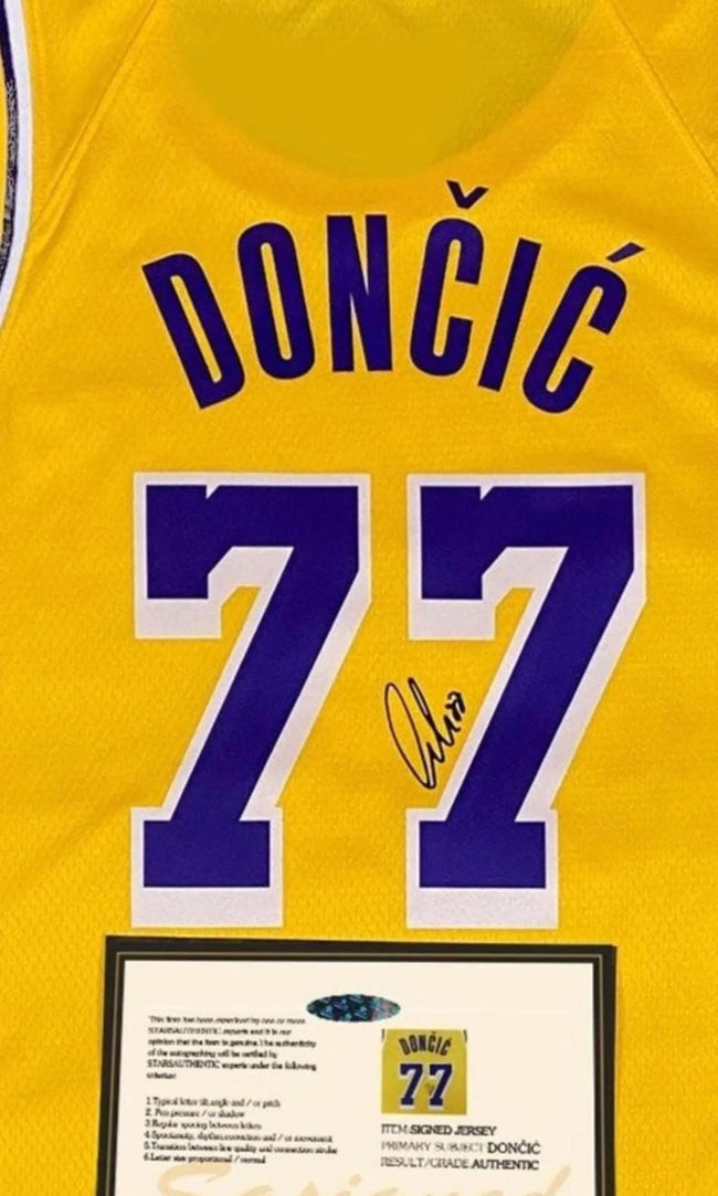 Luka Doncic SIGNED Dončić Signature LA Lakers Yellow Home Shirt/Jersey - COA - 24/25 Main Image