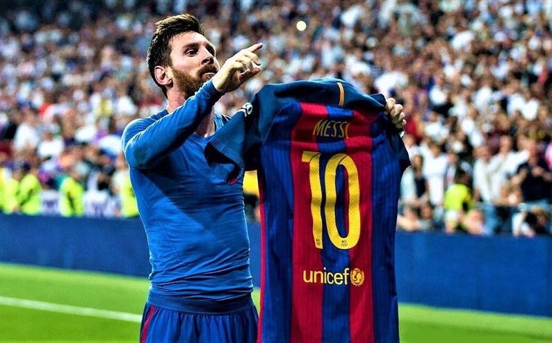 Lionel Messi SIGNED Barcelona 16/17 Home UCL Jersey/Shirt - COA - Retro