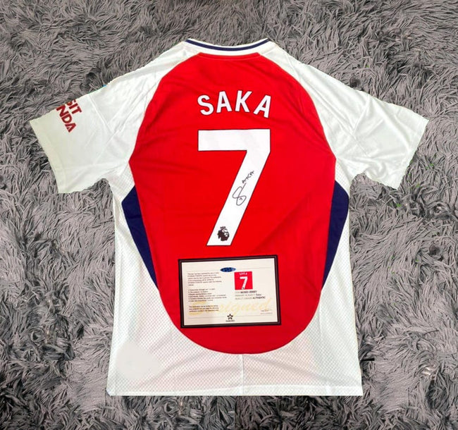 Bukayo Saka SIGNED Arsenal 24/25 Home Jersey/Shirt - COA - 2024 Hover Image