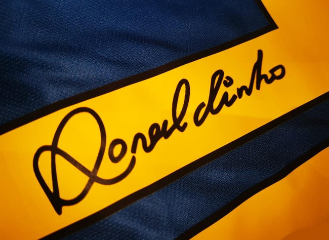Ronaldinho Gaúcho SIGNED Barcelona 04/05 Home UCL Jersey/Shirt - COA - 2005 Retro Main Image