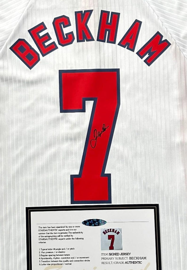 David Beckham SIGNED England 97/98 Home Jersey/Shirt - COA - 1998 Retro Main Image