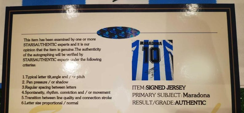 Diego Maradona SIGNED Argentina 1986 Home Jersey/Shirt - COA - Retro