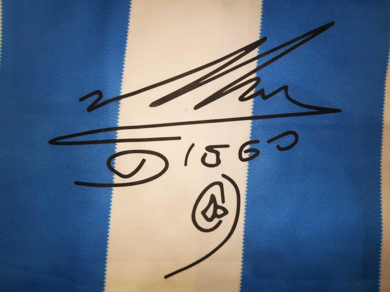 Diego Maradona SIGNED Argentina 1986 Home Jersey/Shirt - COA - Retro