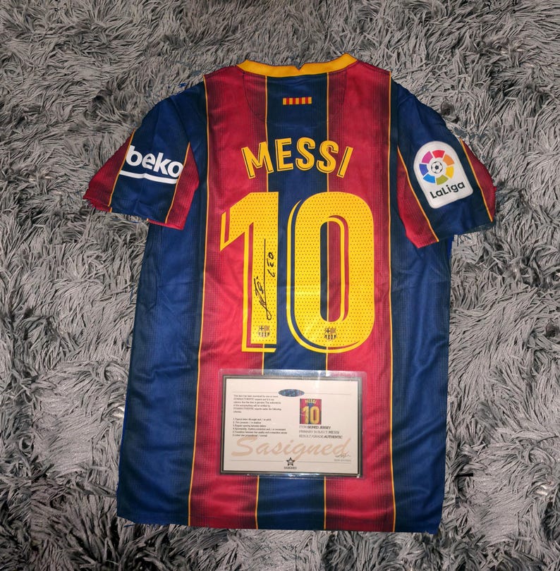 Lionel Messi SIGNED Barcelona 20/21 Home Final Jersey/Shirt - COA - Retro