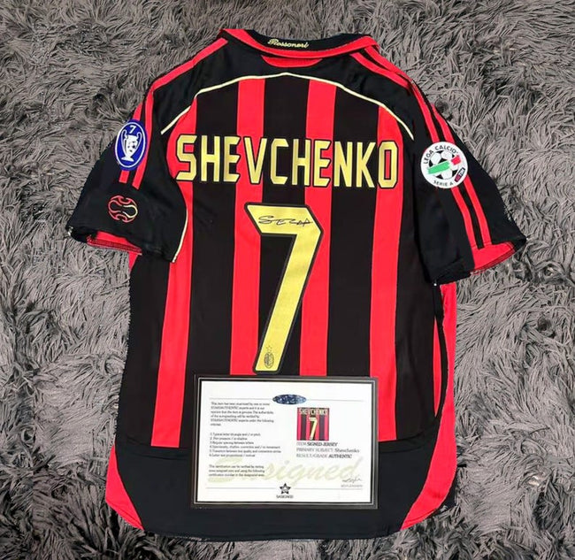 Andriy Shevchenko SIGNED AC Milan 06/07 Home Jersey/Shirt - COA - 2006/07 Retro Hover Image