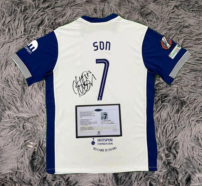 Son Heung-min SIGNED Tottenham Spurs Europa League FINAL Signature Shirt Jersey - COA - 24/25 Hover Image
