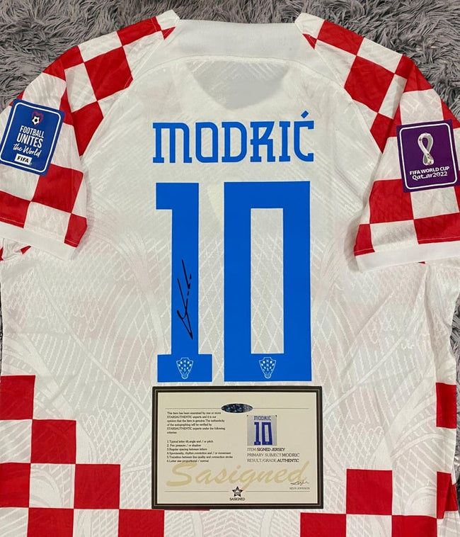 Luka Modric SIGNED Croatia 21/22 World Cup Home Jersey/Shirt - COA - 2022 Main Image