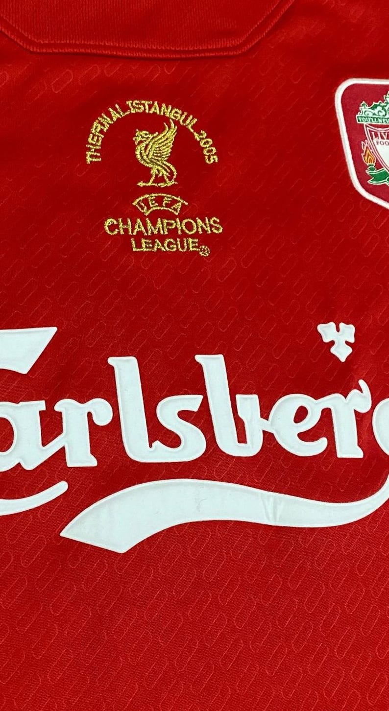 Steven Gerrard SIGNED Liverpool 04/05 UCL Final Home Jersey/Shirt - COA - 2005 Retro