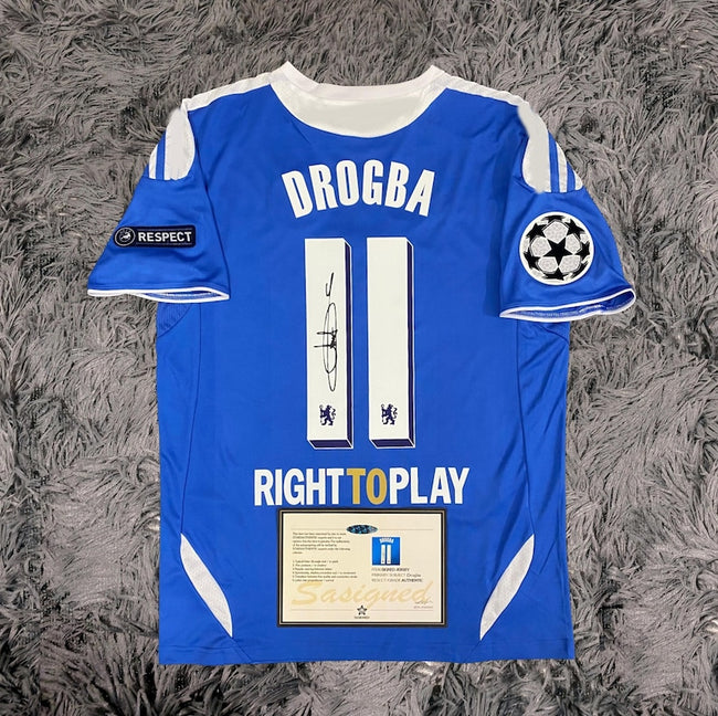 Didier Drogba SIGNED Chelsea UCL Final 11/12 Home Jersey/Shirt - COA - 2012 Hover Image