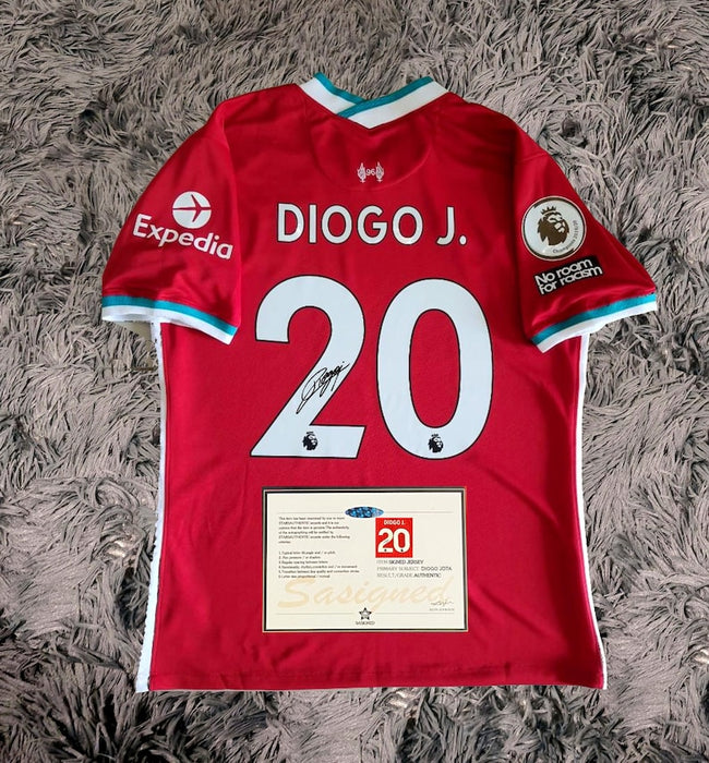 Diogo Jota SIGNED Liverpool 20/21 DEBUT Home Jersey/Shirt - COA - 2020 Hover Image