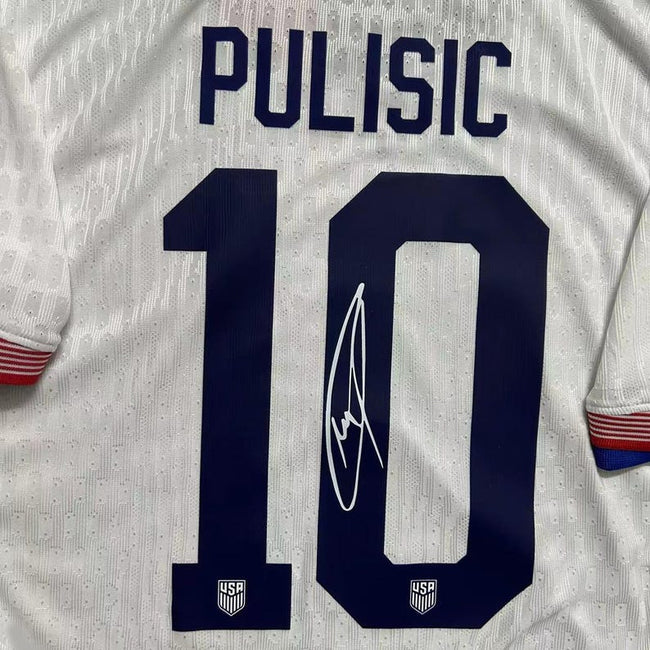 Christian Pulisic SIGNED USA 21/22 World Cup Home Jersey/Shirt - COA - 2022 Main Image