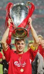 Steven Gerrard SIGNED Liverpool 04/05 UCL Final Home Jersey/Shirt - COA - 2005 Retro