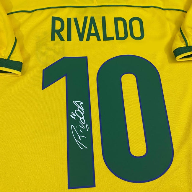 Rivaldo SIGNED Brazil 97/98 World Cup Home Jersey/Shirt - COA - Retro 1998 Main Image