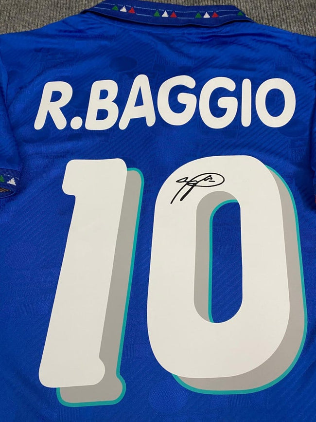 Roberto Baggio SIGNED Italy Home WORLD Cup Jersey/Shirt - COA - 1994 Retro Main Image