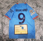 Erling Haaland SIGNED Man City 22/23 UCL Winning Home Jersey/Shirt - COA - 2022