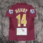 Thierry Henry SIGNED Arsenal 05/06 Home Jersey/Shirt - COA - 2005 Retro