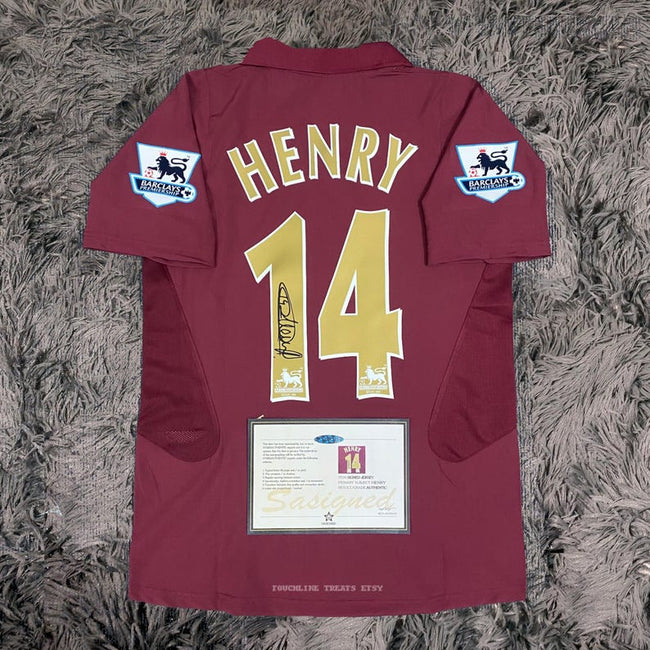Thierry Henry SIGNED Arsenal 05/06 Home Jersey/Shirt - COA - 2005 Retro Hover Image