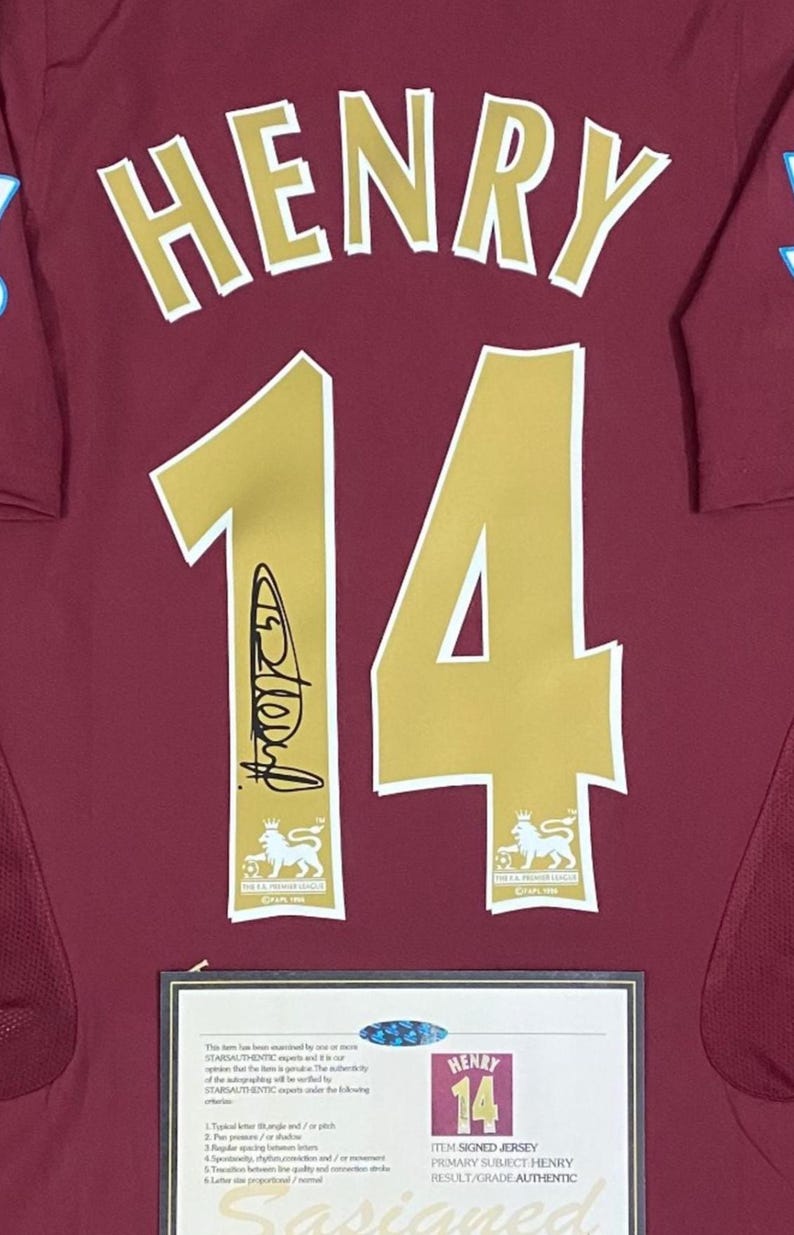 Thierry Henry SIGNED Arsenal 05/06 Home Jersey/Shirt - COA - 2005 Retro