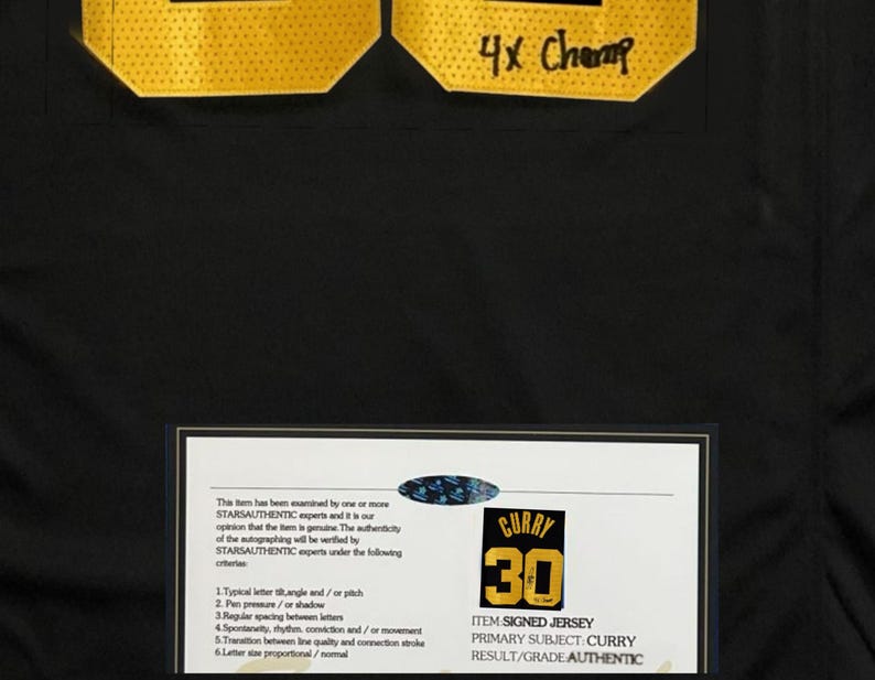 Stephen Curry SIGNED 4X Champ 21/22 Golden State Warriors Jersey - COA -