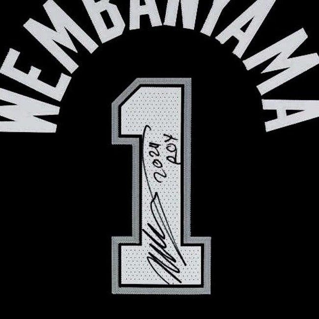 Victor Wembanyama SIGNED 'Roy 24' Spurs NBA #1 Signature Jersey/Shirt + COA 24/25 Main Image