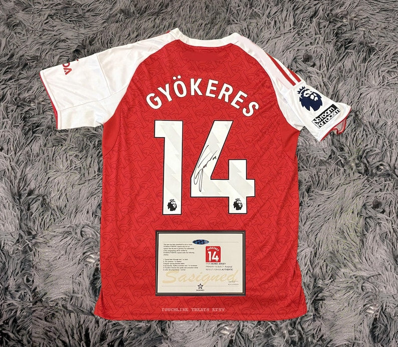 Viktor Gyökeres SIGNED Arsenal 25/26 Home Jersey/Shirt - COA - 2025