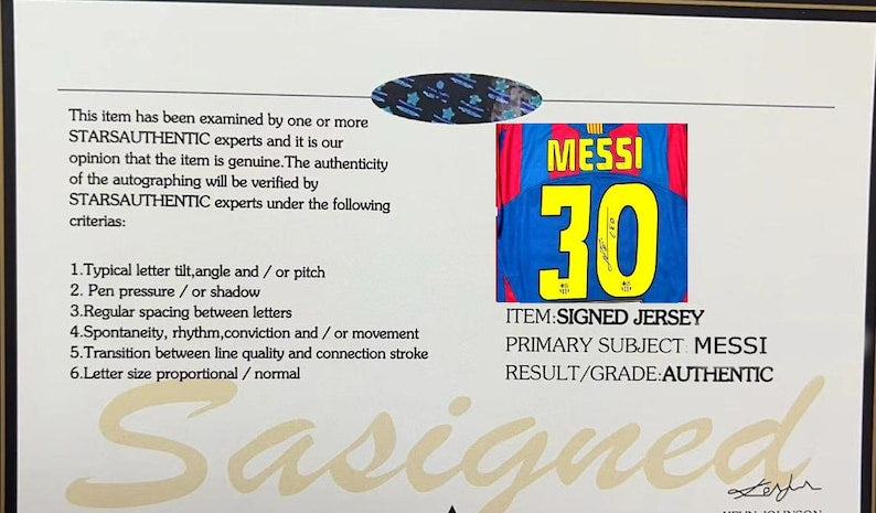 Lionel Messi SIGNED Barcelona 04/05 Home UCL #30 Jersey/Shirt - COA - 2005 Retro
