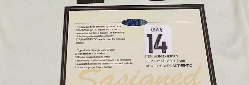 Alexander Isak SIGNED Newcastle 24/25 FINAL Home Jersey/Shirt - COA - 2024