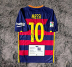 Lionel Messi SIGNED Barcelona 15/16 Home Jersey/Shirt - COA - Retro 2015