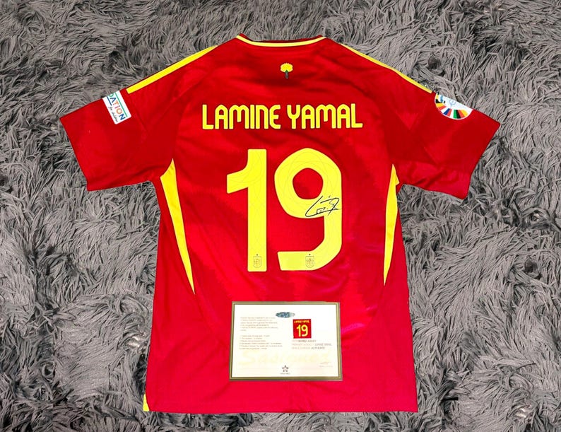 Lamine Yamal SIGNED Spain 23/24 Final Home Jersey/Shirt - COA - 2024