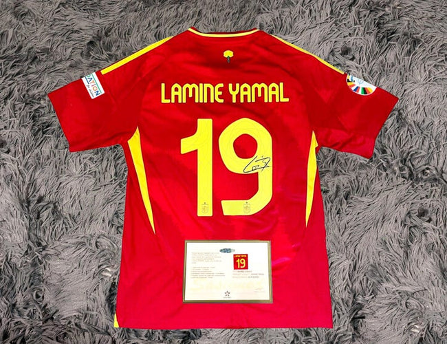 Lamine Yamal SIGNED Spain 23/24 Final Home Jersey/Shirt - COA - 2024 Hover Image