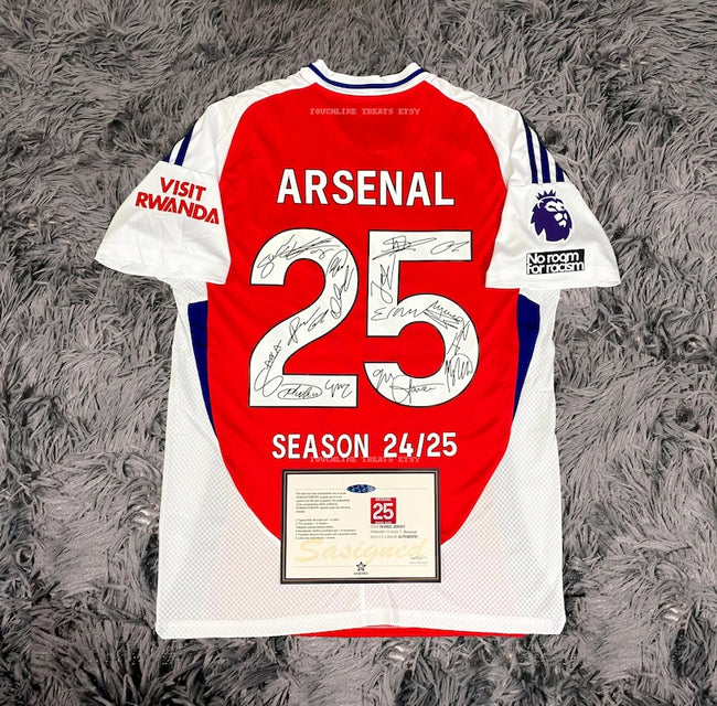 Arsenal FULL 2024 SIGNED Team Squad Signature Jersey/Shirt + COA 24/25 Hover Image