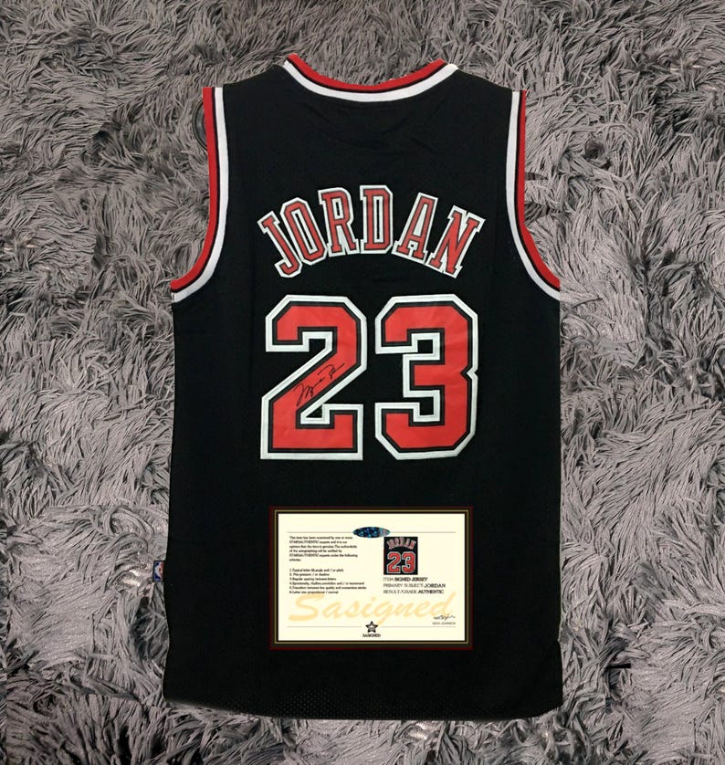 Michael Jordan SIGNED #23 Bulls - Black Alternate - Shirt Jersey - COA -