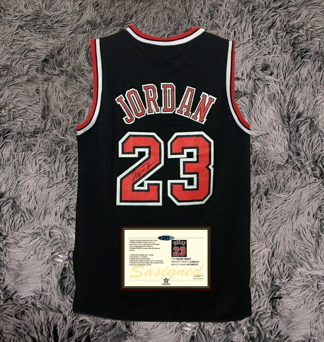 Michael Jordan SIGNED #23 Bulls - Black Alternate - Shirt Jersey - COA - Hover Image