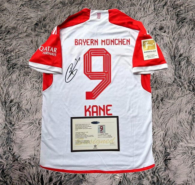 Harry Kane SIGNED Bayern Munich 23/24 Debut Home Jersey/Shirt - COA - 2023 Hover Image