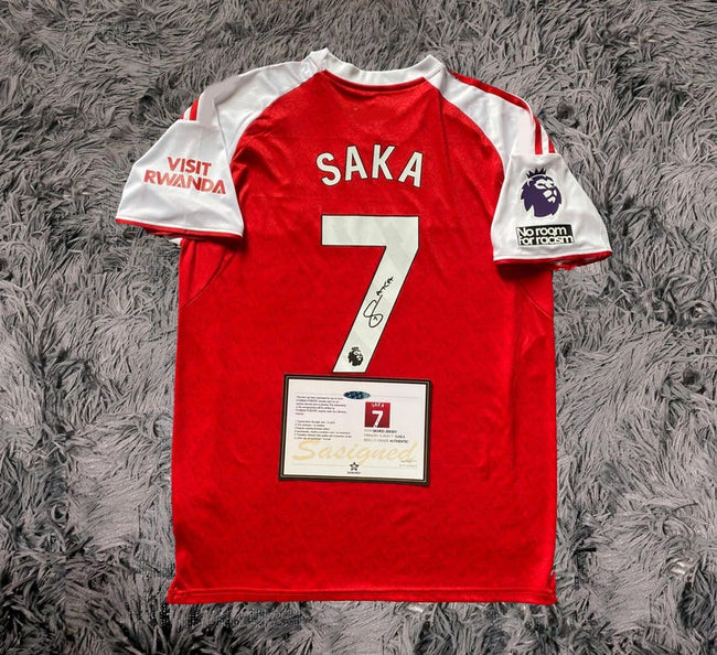 Bukayo Saka SIGNED Arsenal 25/26 Home Jersey/Shirt - COA - 2025 Hover Image