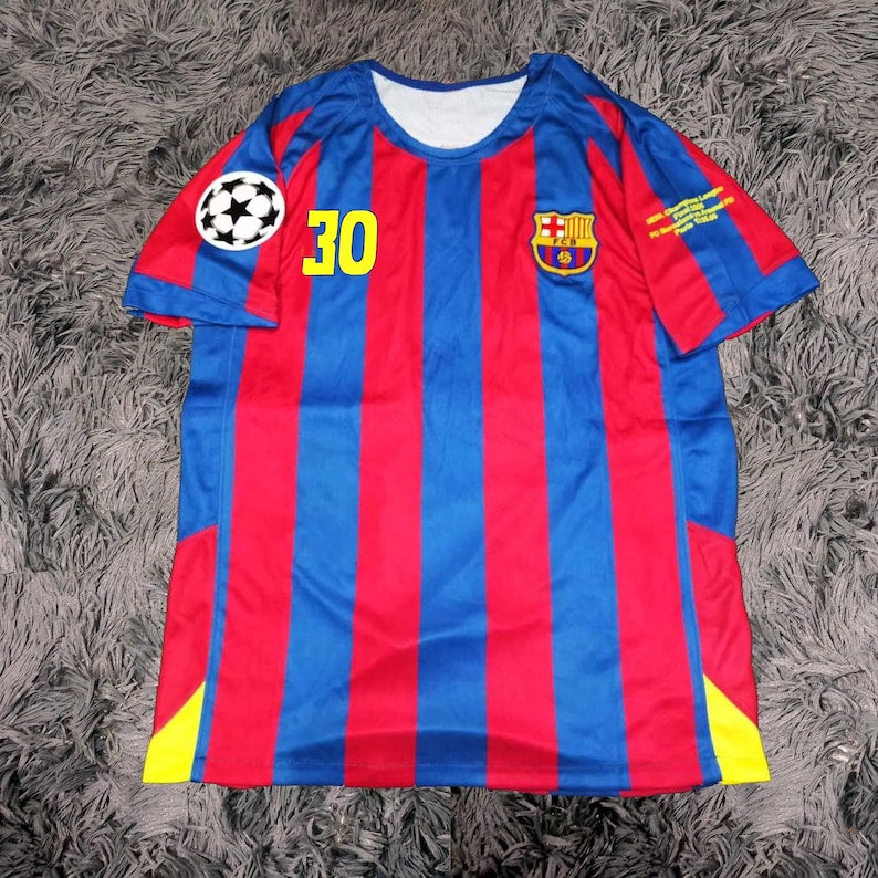 Lionel Messi SIGNED Barcelona 04/05 Home UCL #30 Jersey/Shirt - COA - 2005 Retro