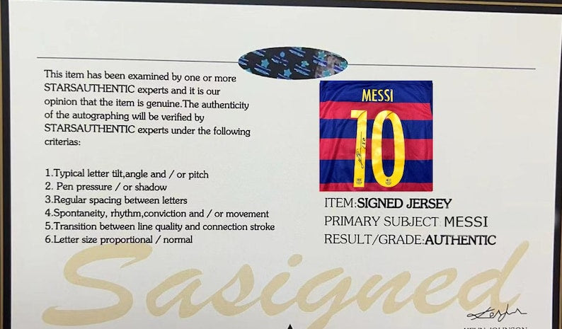 Lionel Messi SIGNED Barcelona 15/16 Home Jersey/Shirt - COA - Retro 2015