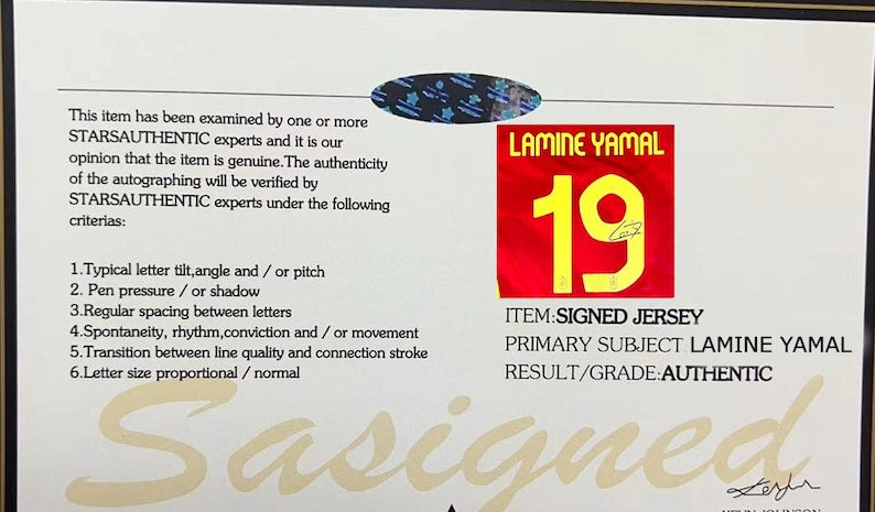 Lamine Yamal SIGNED Spain 23/24 Final Home Jersey/Shirt - COA - 2024