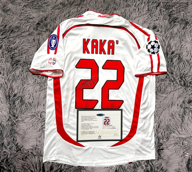 Kaka SIGNED AC Milan 2007 Ucl Final White Shirt Jersey - COA Retro Hover Image