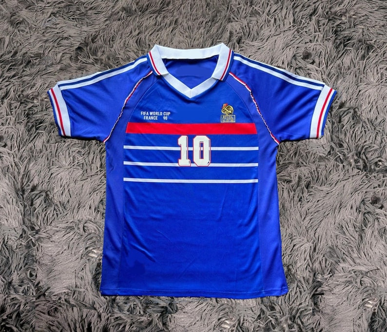 Zinedine Zidane SIGNED France 97/98 Home Jersey/Shirt - COA - 1998 Retro