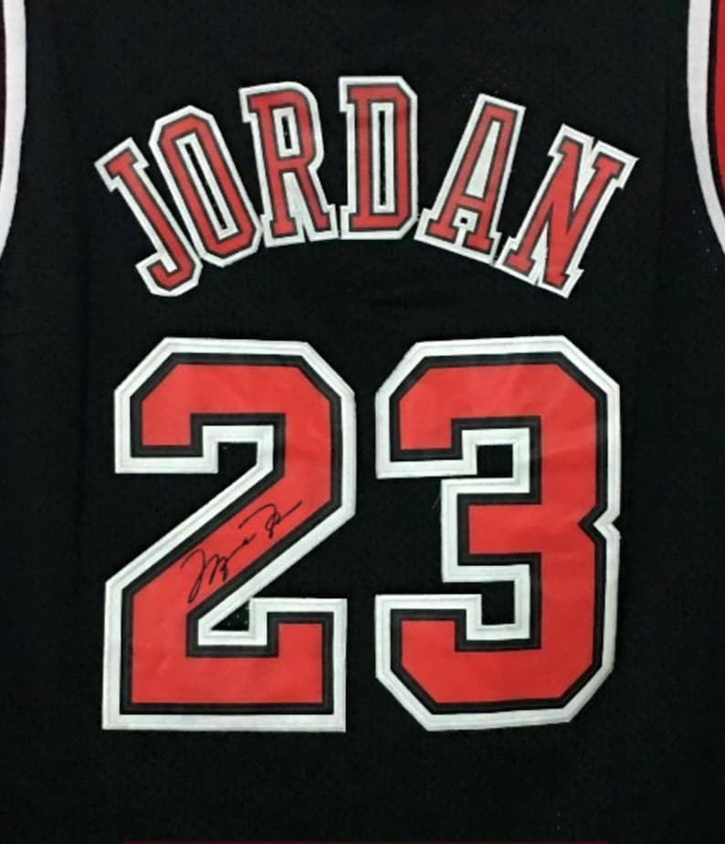 Michael Jordan SIGNED #23 Bulls - Black Alternate - Shirt Jersey - COA -