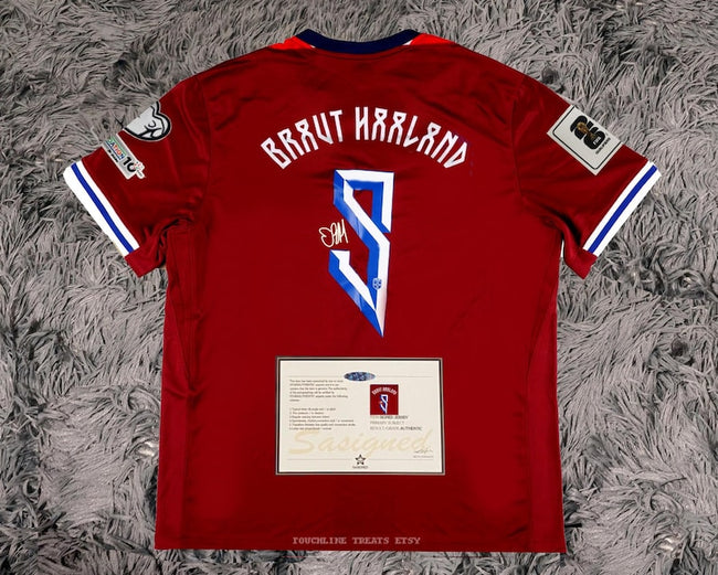 Erling Haaland SIGNED Norway 24/25 Home Jersey/Shirt - COA - 2025 Hover Image