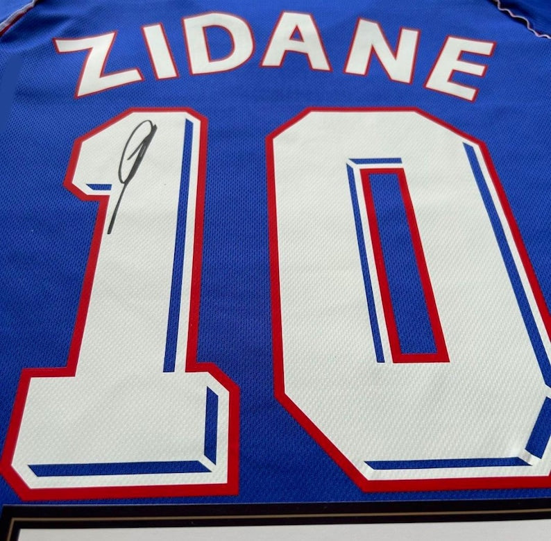 Zinedine Zidane SIGNED France 97/98 Home Jersey/Shirt - COA - 1998 Retro