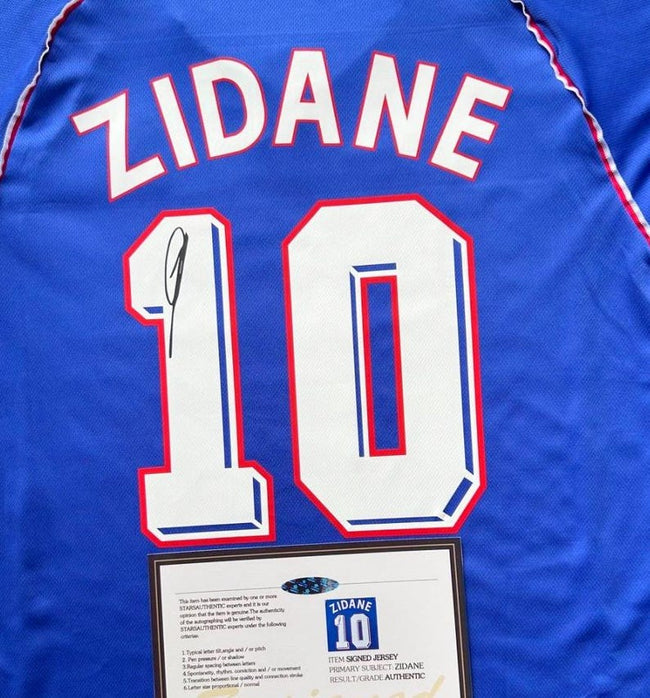 Zinedine Zidane SIGNED France 97/98 Home Jersey/Shirt - COA - 1998 Retro Main Image